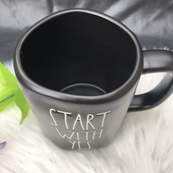 Rae Dunn "START WITH YES"  Mug new color black - Picture 3 of 3